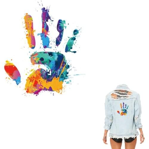 COSBILL Colour Palm 20.18*23.87 cm patches For Clothes A-level Washable DIY Iron On Patches Decoration Accessory Stickers Y-088