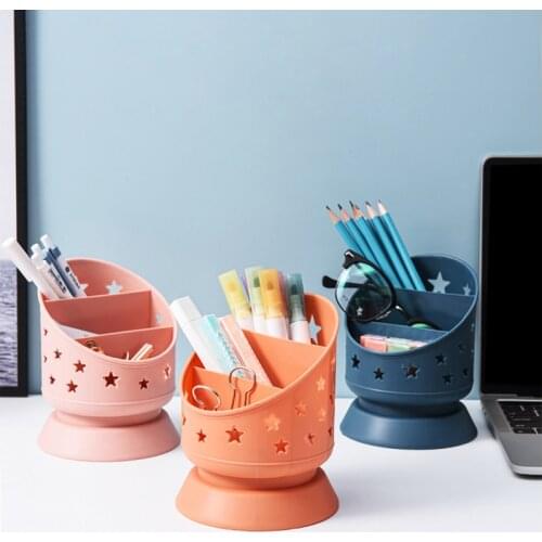 BalleenShiny Desktop Storage Basket High Quality Round Pen Holder Simple Household Small Storage Tube for Stationery Cosmetics