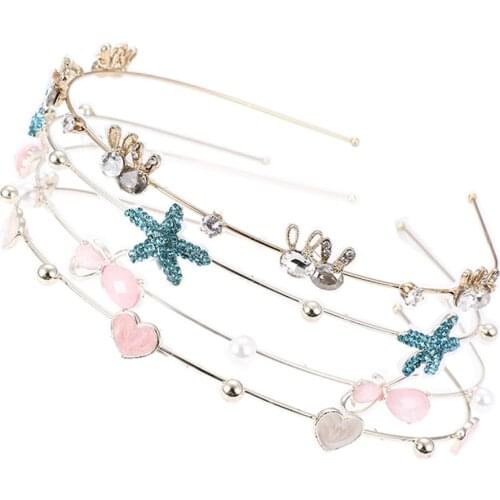 New Fashion Women Stylish Starfish Fish Faux Pearl Hair Hoop Headband Headwear Accessory Womens Hair Band Bezel Turban