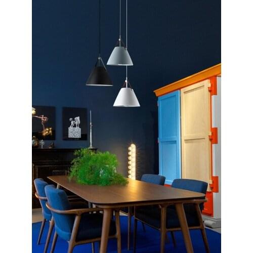 Nordic dining chandelier modern minimalist personality restaurant cafe dining room aluminum creative bar Macaron lamp