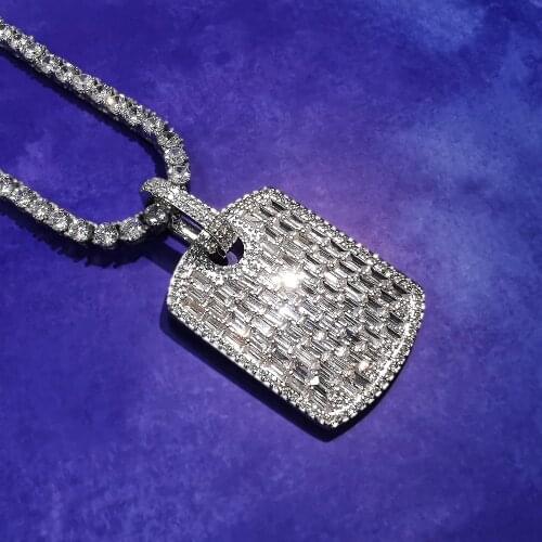 Bling Pendant Necklace for Men Women Gifts New Fashion Geometric AAA Zircon Necklace Hip Hop Jewelry