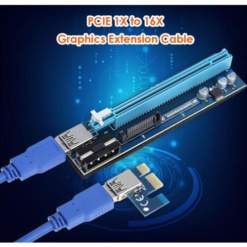 PCIE Graphics Card Riser 1X to 16X Extension Cable PCI-Express Adapter Module Board for GPU Mining Machine Accessories