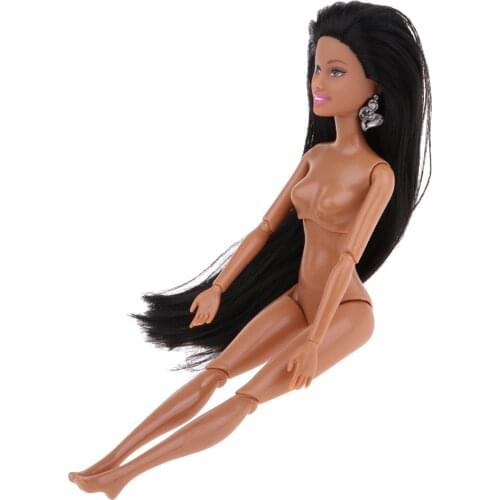 Polyarticular Turnable DIY African-American Doll Body For Dolls 12 inch