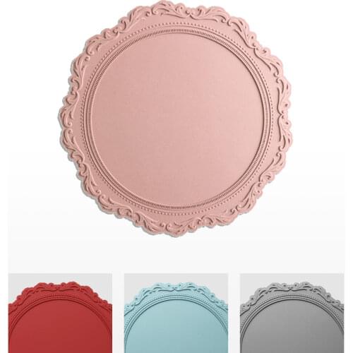 35CM Silicone Mats Banquet Decoration Place Mats Retro Embossed Placemats Bowls Pan Mats Insulated Pot Mats Vase Desk Lamps