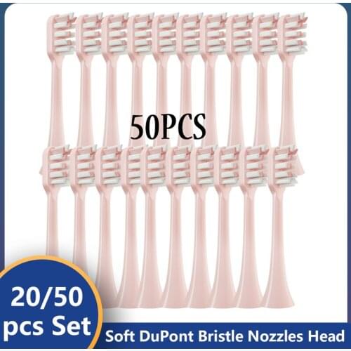 20-50pcs Replacement Heads for SOOCAS X3/X3U/X5 Sonic Electric ToothBrush Soft Clean Nozzle DuPont Replace Smart Dental Brush