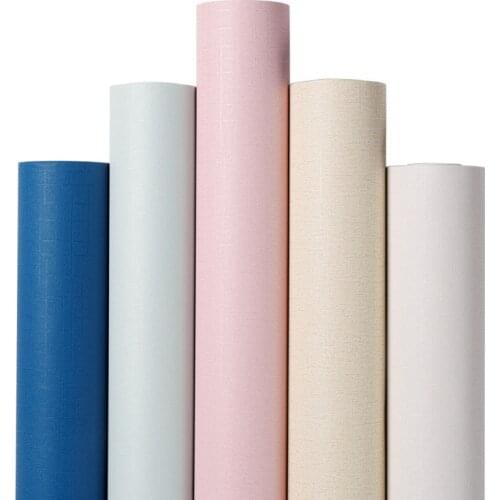 Modern Solid Color Wall Papers Home Decor Blue Pink Beige Waterproof PVC Wallpaper Roll for Living Room Bedroom Walls behang