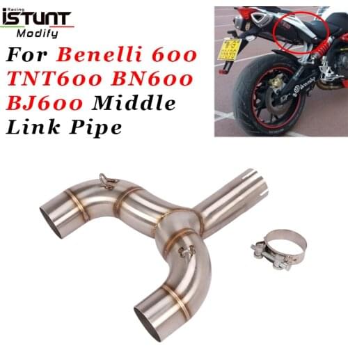 Motorcycle Middle Link Pipe Slip On For Benelli 600 TNT600 BN600 BJ600 Modified Exhaust Link Middle Connect Pipe BN600 exhaust
