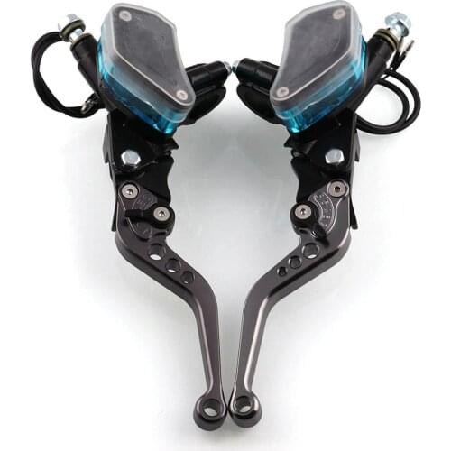 Universal Motorcycle 7/8" CNC Front Brake Clutch Master Cylinder Lever Set Reservoir For HONDA Yamaha Kawasaki