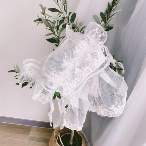 Korean Style Spring Baby Girls Lace Hollow Vest Cute Princess Tops High Quality Clothing Collocation Kids Embroidery Smock