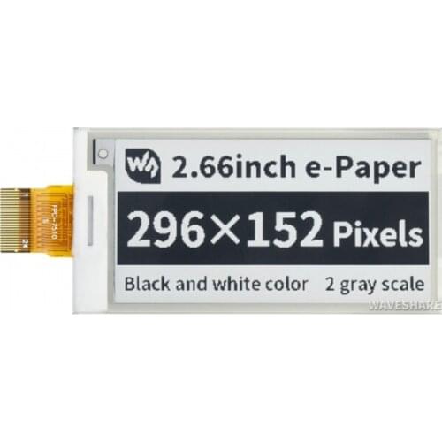 Waveshare 296*152, 2.66inch e-Paper E-Ink Raw Display Panel, Black / White