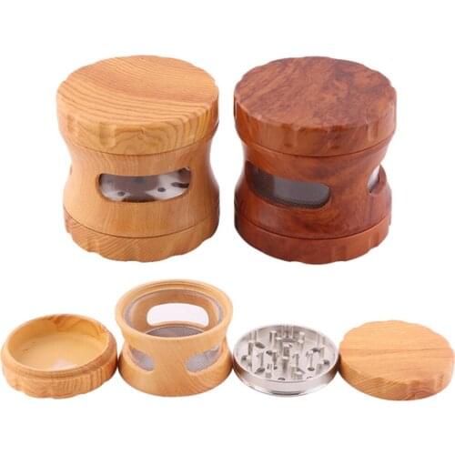 1Pcs Tobacco Grinder 63mm Crusher With Transparent Windows Herb Herbal Grinders Cigarette Smoke Smoking Accessories Pipe Tool