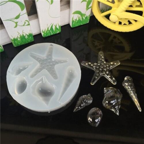 1pcs New Shells Conch Starfish Liquid silicone mold DIY resin jewelry pendant lanugo mold resin molds for jewelry