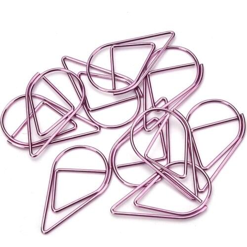 10PCS 1.5*2.5cm Metal Water Drop Shape Bookmark Memo Books Marking Clip Modeling Book Marks Office School Stationery Supplies