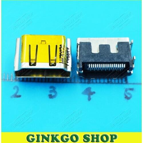 10pcs/lot High Quality 19pin HDMI-compatible Female Jack Connector 180 Degree Free shipping