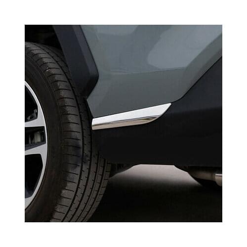 Steel Chrome Rear Side Bumper Lip Cover Trim 2pcs For Toyota RAV4 2019-2020