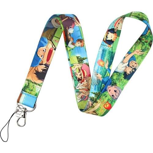 20pcs Howls Moving Castle Neck Strap Lanyards ID badge card holder keychain Mobile Phone Strap Gift Ribbon webbing necklace