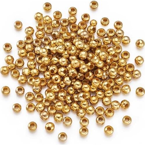 200pcs 5mm Gold/Silver Color Iron Round Spacer Beads Metal Beads Smooth Ball Spacer Beads For Jewelry Making Findings