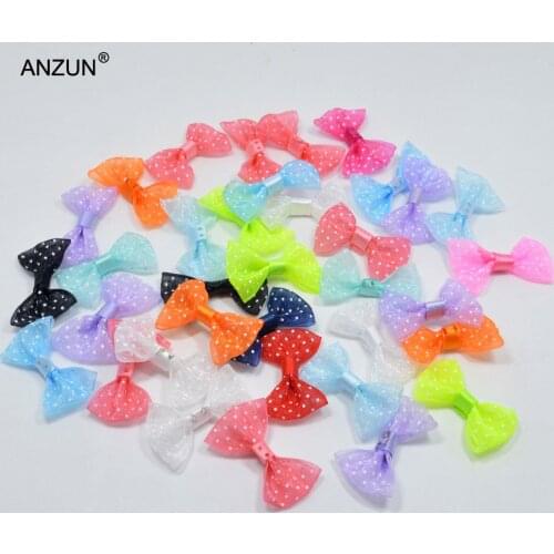 50 Pcs/lot Approx 38mm Mini Small Organza Ribbon Bow Pet Bowknot Craft BOW DIY Bow Tie Wedding Decor Hair Accessories