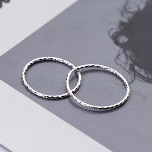 925 Sterling Silver Bling Plain Thin Band Knuckle Midi Ring Stackable A3572