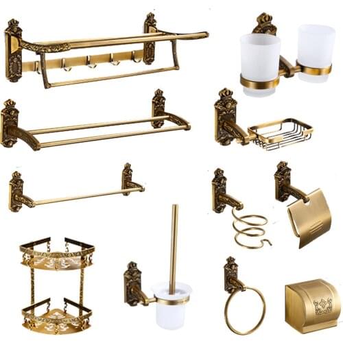 Antique bathroom carved Bathroom Accessories Set Towel rack bathroom hardware set creative rectangular bathroom accessories set