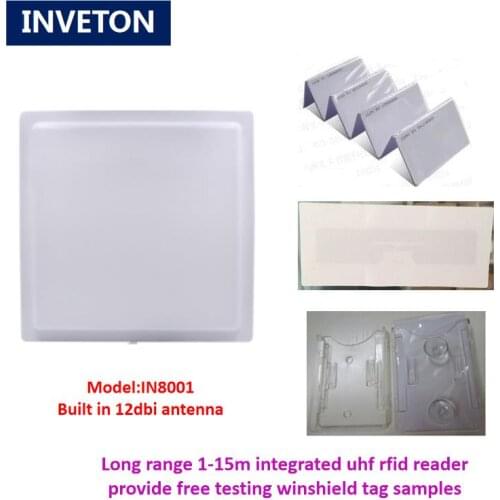 Contactless Long Distance 12m integrated UHF RFID antenna Reader with RS232/WG for vehicle/personal access control management