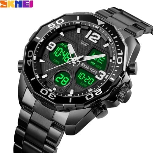 SKMEI Digital Mens Watches Fashion Sport Chrono Quartz Dress Wristwatch Stainless Steel Waterproof Male Clock Relogio Masculino