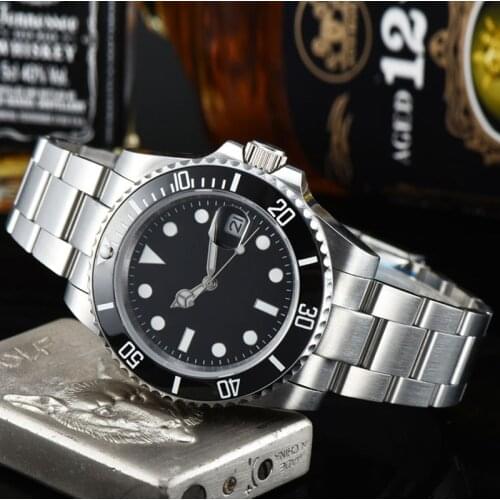 Mens Mechanical Watch Automatic Ceramic Bezel 40mm Sapphire Glass 316L Stainless Steel Case Bracelet