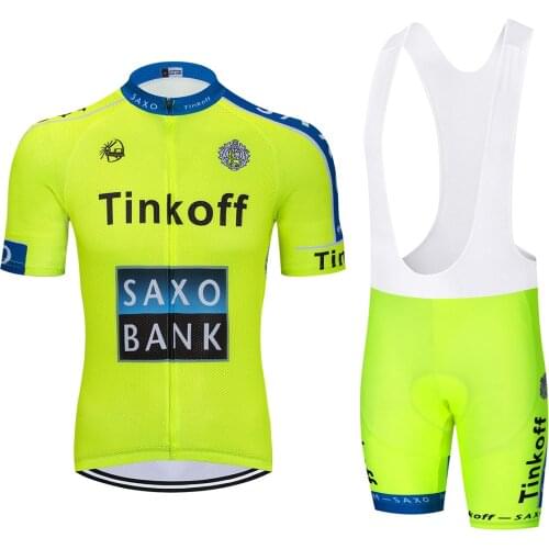 Fluorescent yellow Tinkoff Cycling Jerseys suit / Cycling clothing Quick Dry Cycling Breathable Cycling sportswear