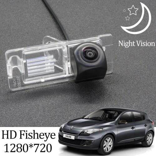 Owtosin HD 1280*720 Fisheye Rear View Camera For Renault Megane III Hatchback 2008-2016 Car Reverse Parking Monitor