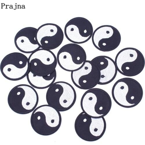 Prajna Chinese Traditional Yin Yang Patch Iron On Decal Embroidered Patches For Clothing Applique Sew On Badge Accessories