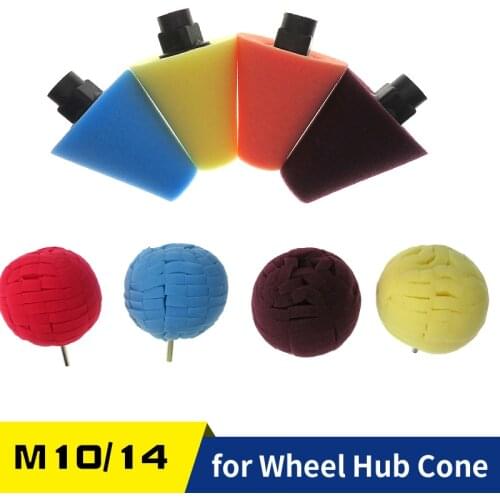 M10/14 Drill Polishing Pads for Wheel Hub Cone Cleaning Sponge Buffing and Waxing Ball for Automotive Polisher Car Care Beauty