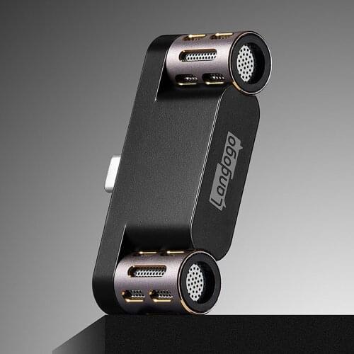 Langogo Mini Voice Recorder Microphone Wav Microfone Case Receive Sound Long Distances Adapt Android&IOS Usb C Type Lightning
