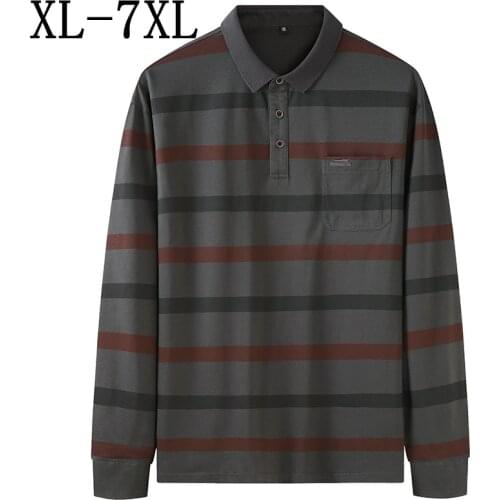 7XL 6XL 5XL Oversized Polo Shirt Men 2021 Spring New Casual Loose Mens Striped Polos Shirts Top Quality Breathable polos hombre