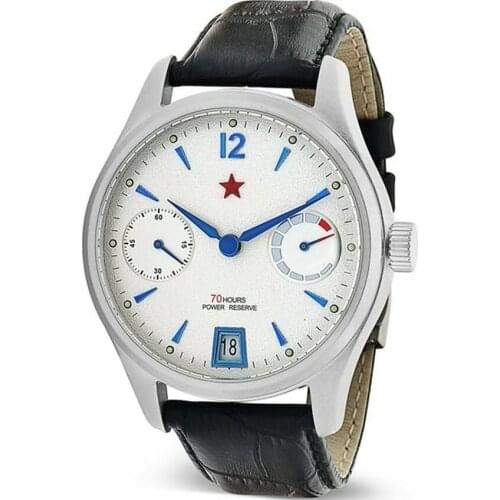 Red Star Mens Luxury 44mm Vintage Military Automatic Watch Sapphire Crystal with Peacock Movement SL6601