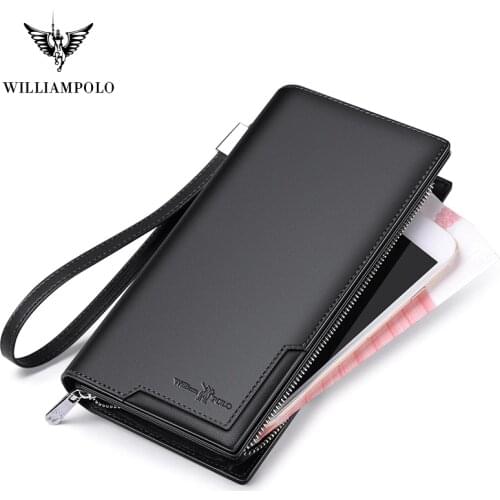 WILLIAMPOLO wallet Men Anti-theft brush leather male multi-card position large capacity simple men wallet