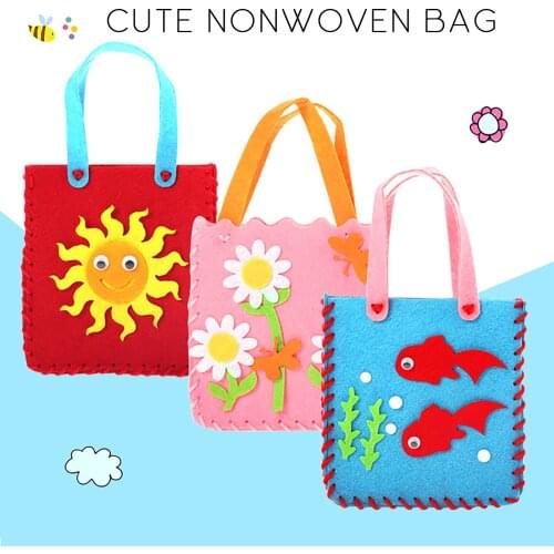 Diy Craft Sewing Felts Handbag Kit Candy Gift Bags Kids Sewing Toys For Girls Diy Collection Bag Handbag Art Crafts Educational