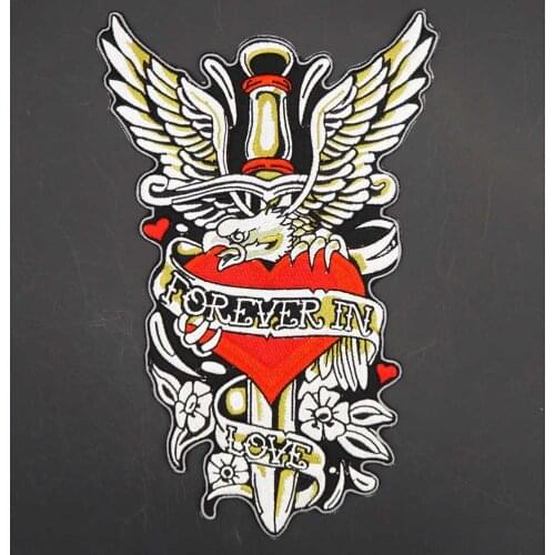 FOREVER IN LOVE Embroidery Punk Biker Patches Clothes Stickers Apparel Accessories Badge