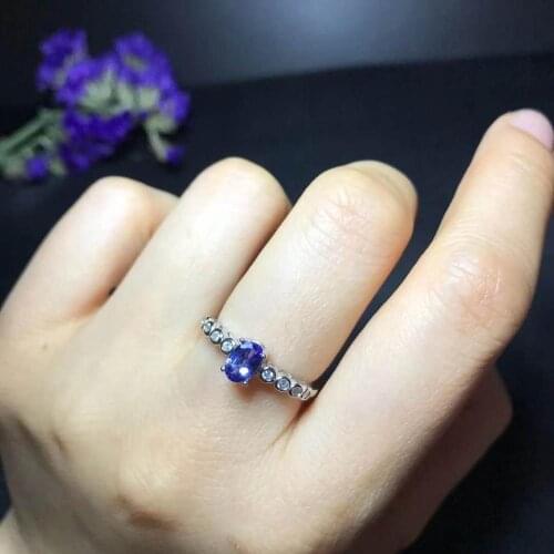 Natural And Real Tanzanite luxury ring ring Free shipping gemstone 925 sterling silver Fine jewelry