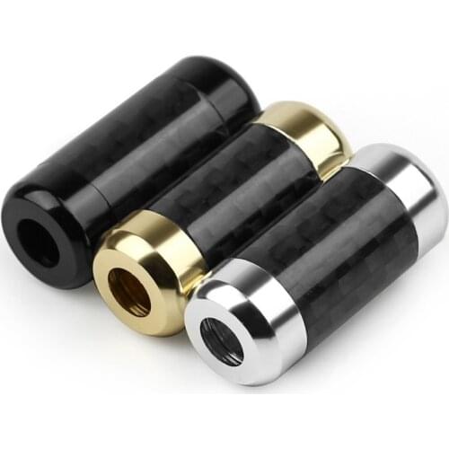 Earphone Slide Audio Adapter Y Line Splitter For 5.0mm to 3.0mm Upgrade Speaker Wire Cable Carbon Fiber Black Gold 1/5/20/50 pcs