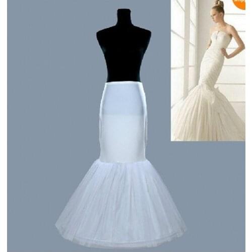 Bridal underskirt 1 hoops tulle petticoat white sexy mermaid pettycoat stock cancan para vestido