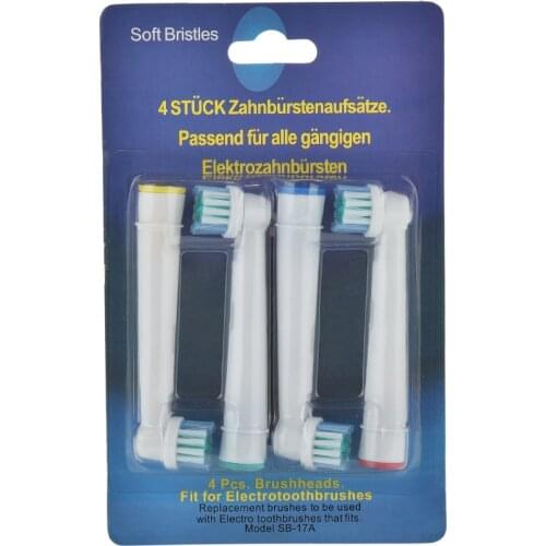 New 4pcs EB17-4 Electric Toothbrush Heads Replacement For Braun Oral B White Neutral SB-17A(EB17-4) For Oralb