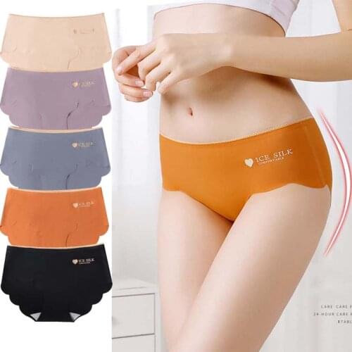 2pcs New seamless mid-waist panties for Womens Sexy lingerie underwear plus sizes cotton briefs shorts Menstrual pants