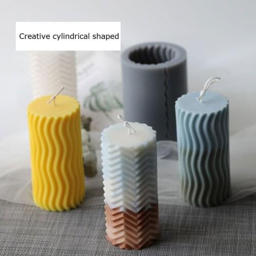 New DIY Candles Mould Creative Shaped Cylinder Aromatherapy Plaster Candle 3D Handmade Soy Aroma Wax Soap Candles Mold