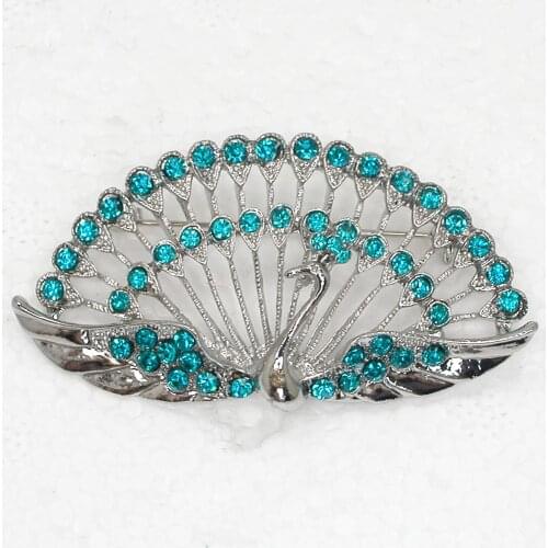 Peacock Brooch Rhinestone Pin brooches C742 T