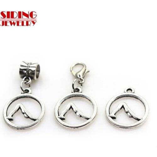 2018 New 20pcs/lot Yoga Dangle Charms Lobster Clasp DIY Bracelet Necklace Pendants Jewelry Hanging Charms