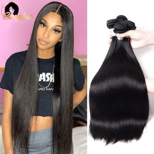 Swag Hair Straight Hair Bundles 20 22 24 26 28 30 Inch 11A Human Brazilian Remy Hair Bundles 3Pcs/lot Hair Weft For Black Woman