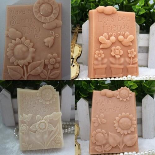 PRZY Sun Sunflower Bee Soap Mold 4 Styles Mold Silicone Clay Resin Molds Candle Gypsum Chocolate Moulds