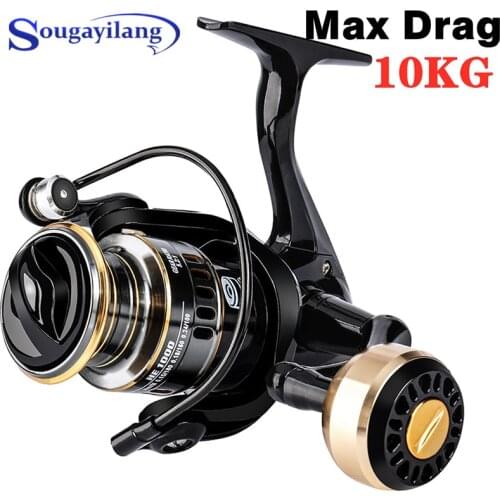 Sougayilang Fishing Reel 1000-3000 Drag10kg Metal/EVA Ball Grip Metal Spool Spinning Reel Saltwater Reel for Carp Reel Fishing
