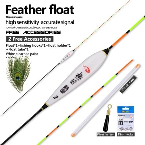Popular Peacock Feather Fishing Floats 1-3# Crucian Float Stopper Pesca Flotteur Bobbers Fishing Accessories Tools Tackles(B005)