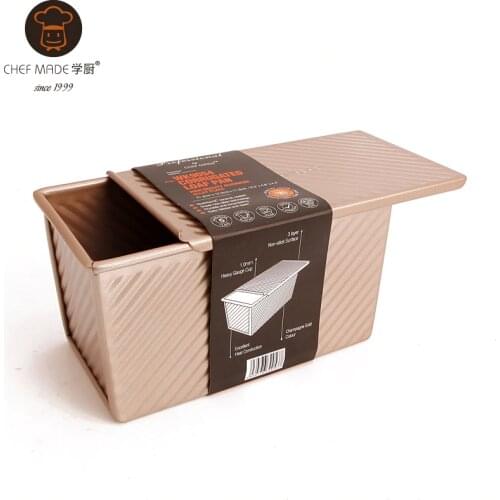 CHEF MADE 250g 300g 450g Toast Mold Toast Box Box with Lid Non-stick Pan Cake Toast Home Kitchen Accessories Baking Tools